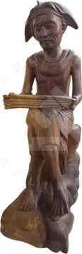 Ahşap El işlemeli dekoratif heykel 57cm uzunluk